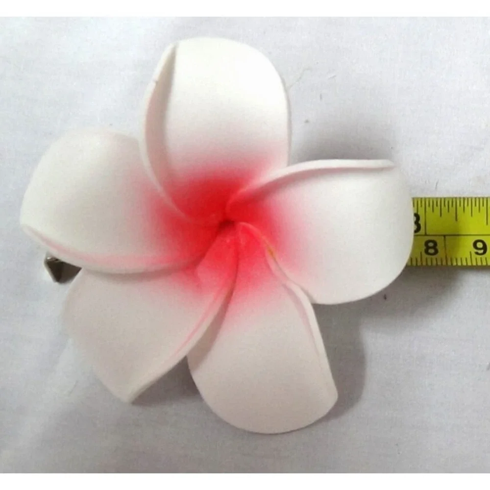 Plumeria Flowers Foam Artificial 100 White & Pink Hair Wedding Decor Lei #023